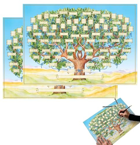 Leeres Stammbaum Diagramm - 2 Stück, Ausfüllen Des 6 Generationen Genealogie Ahnentafel Poster, Ahnentafel Stammbaum Vorlage, Kunst Wand Dekoration, Baum Des Lebens - 40x60cm