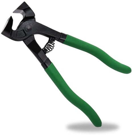 INJOYTEC Glass Tile Nipper 7.5 Inches Tile Working Tool with Compound Strength Spring Load for Tile up to 7/16 Inch Thick Quickly Cutting Mosaics Tile High Carbon Steel Double Blade Anti-Slip