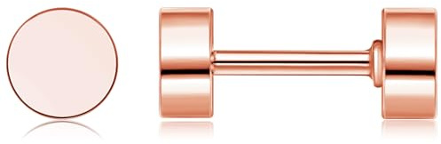 TItan Ohrringe Herz Rund Flactback Ohrstecker Silber/Rosegold/Gold für Damen Mädchen Herren, Hypoallergen Gesundheitsstecker Medizinische Ohrringe Stecker für Helix Tragus Schlafen