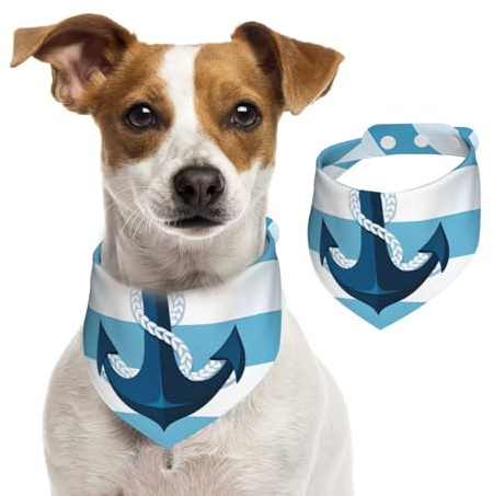 Hundehalstuch, gestreift, Seil, Anker, Hunde-Halstuch, Katzen-Halstuch, 1 Stück, Hundezubehör