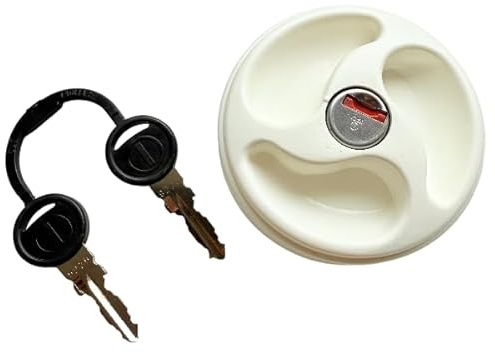 ADVENTURE OUTDOOR SUPPLIES Lockable White Vented Water Tank Filler Cap with Barrel & 2 Keys – Fits 40mm Hose – Secure Motorhome, Campervan & Caravan Access