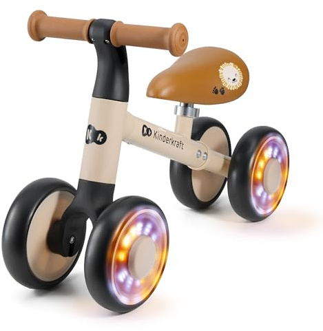 Kinderkraft Cutie Flash Laufrad, LED-Räder, ohne Pedale, ab 1 Jahr, Beige