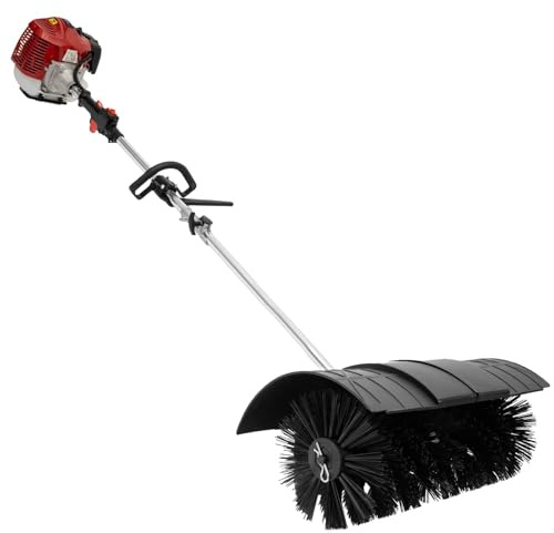 Escoba de cepillo a gas, barredora de césped de motor de gasolina de 2 tiempos, herramienta de limpieza al aire libre para limpieza de nieve artificial y eliminación de escombros