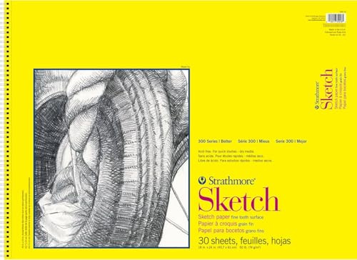 Strathmore Pro-Art Sketch Spiralblock, 45,7 x 61 cm, 30 Blatt