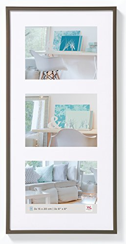walther design Cadre Photo Acier 3X 15x20 cm galerie avec Passe-Partout, Cadre Plastique New Lifestyle KV320D
