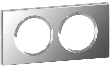 LEGRAND - Plaque Céliane - Plaque de Finition pour Prises et Interrupteurs Céliane - 2 Postes - Verre Miroir