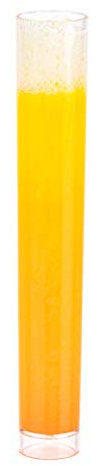 Restaurantware Delgado 1 Ounce Test Tube Shot Glasses 25 Disposable Test Tube Shots For Alcohol - Tube Rack Sold Separately Scientific Themed Party Decorations Clear Plastic Test Tube Glasses