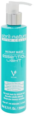 abril et nature - Professionelle Friseurmaske Essential Light - Für feines, empfindliches und/oder gefärbtes Haar - Oxigeniert und verjüngt - Beschwert nicht - Volumeneffekt - Haarmaske - 200 ml