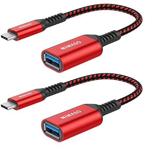 Nimaso USB-C-auf-USB-3.1-Adapter, 2 Stück, OTG-Kabel | Typ-C-Stecker auf USB-Buchse, OTG-Adapter für iPhone 17/16/15 Series,Macbook,iPad Pro,Samsung Galaxy,Huawei,Google,Xiaomi usw