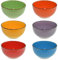 CREOFANT Lot de 6 bols à céréales multicolores 650 ml - Bols à fruits, soupe, glace, ramen, Bols colorés en céramique