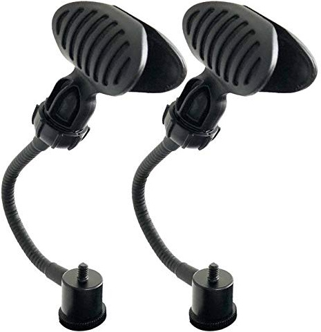 Adjustable Microphone Clip-on Holder Flexible Gooseneck Clamp Long Arms Mount Lazy Bracket Stand Set of 2