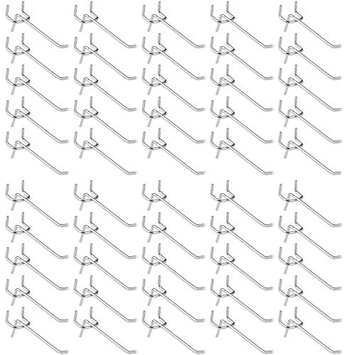 Youery 50 Pezzi Ganci per pannelli forati,Ganci per pegboard in metallo Accessori per organizer Set ganci per Pegboard Garage organizzazione scaffalature da negozio