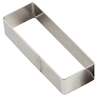 GeKLok Rechteckige Kuchenform, Mousse-Form, DIY-Backwerkzeug mit Edelstahl-Pressstempel, Ausstechformen, quadratische Backformen aus Metall, Mini-Aluminium-Kekse, Fondant, Keksformen
