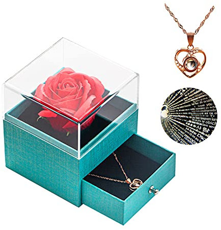 Eine ewige Rose und Kette sind eine einzigartige Möglichkeit, Liebe und Zuneigung zu zeigen - das perfekte Geschenk für die Frau in Ihrem Herzen, um eine unvergessliche Erinnerung zu schaffen