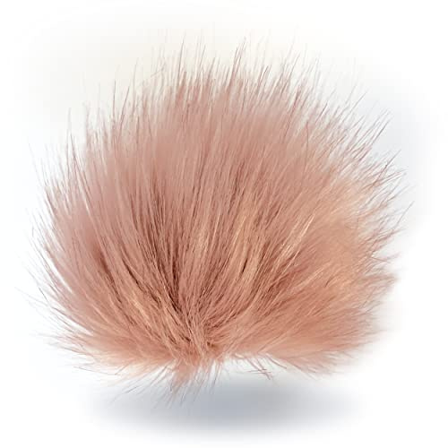 Wohnkult 15-17 cm Kunstfell Bommel Pelzbommel Fellbommel Pompon mit Faden für Mützen Anhänger Dekoration | 16 Farben (Rosa)