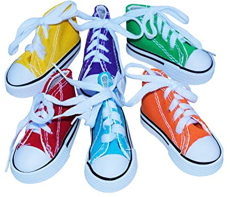 Super Bird Creations SB50009 Sneaker Bird Toy - Durable Safe Chew Toy - Ideal for Cockatiels Parakeets Parrots Small to Large Birds, Encourages Foot Dexterity - Vibrant Colors 3x1-1/2x1-3/8 (6 Pack)