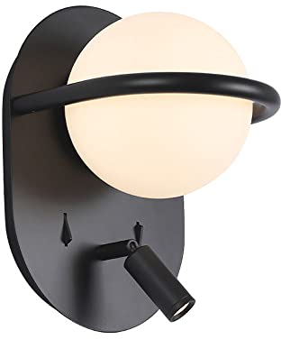 Jadssox Glaskugel-Wandleuchte, verstellbare Wandhalterung, Leselicht, Moderne festverdrahtete Lampe mit Schalter, Schlafzimmer-Nachtwand-Schwenkstrahler, Hotel-Wohnzimmer-Kopfteillampen