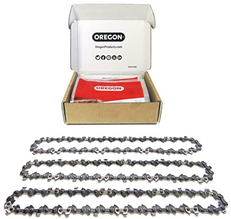 Oregon Chainsaw Chains, 3-Pack 3/8 Low Profile Pitch, .050 (1.3 mm) Gauge VXL Semi Chisel Replacement Chainsaw Chain for 16-Inch Bar, 56 Drive Links, fits Husqvarna, Poulan, Craftsman & more (T56X3)