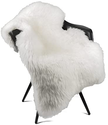 Hofbrucker Schaffell Lammfell Weiß groß 125-135cm echtes Fell ökologische Gerbung in Deutschland hergestellt