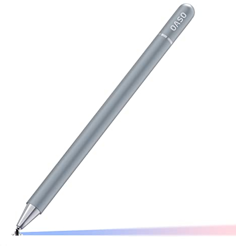 OASO Stylus Pen for Touch Screens, Disc Tip & Magnet Cap Styli Pencil Compatible with Apple iPad pro/iPad 6/7/8/9/iPhone/Samsung Galaxy Tab A7/S7/Fire HD 7/8/10 Plus Tablet/All Touch Devices (Sliver)