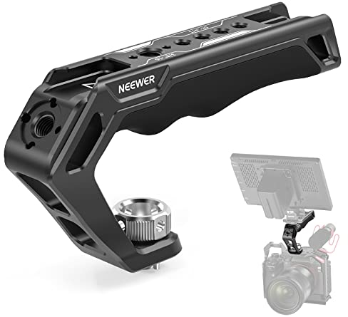 NEEWER Kameragriff mit 9,5 mm ARRI Locating Pins, komfortablem Silikongriff mit 6,35 mm und 9,5 mm Gewinden sowie 3 Cold Shoes, kompatibel mit SmallRig Kamerariggs und Kamerakäfigen, CA007