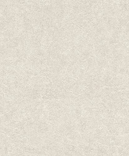 Rasch Tapete 699814 - Einfarbige Vliestapete mit leichter Putz-Optik, Beton-Optik in Beige