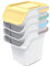 Keden Kaddi Q Waste Separation System 4x20L Set with Activated Carbon Filter, Waste Separation Container with Lid Recycling Bin Sorting Basket container Rubbish Bin made of Plastic Grey