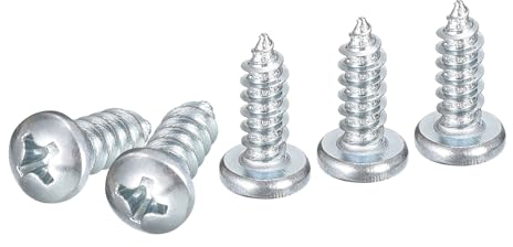 DTGN #6x1/2 Phillips Pan Head Self-tapping Screw - 100Pack - Zinc Plated Carbon Steel Sheet Metal Screws Wood Screws