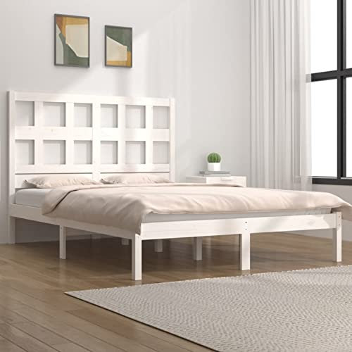 Camerina Massivholzbett Bettgestell Bed Frame Bett Mit Bettkasten Hausbett Bett Massivholz Weiß Kiefer 160x200 cm 3104489
