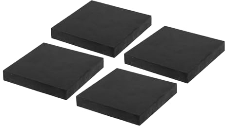 PATIKIL Tampons en Caoutchouc Anti-Vibrations, 4 Pièces, Tapis d'Isolation Des Vibrations Carrés 3,94 x 3,94 x 0,6 pour Climatisation HVAC, Lave-Linge, Sèche-Linge, Noir