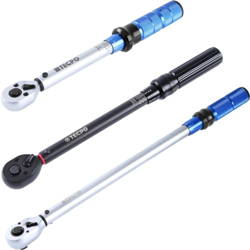 TECPO Clé dynamométrique 1/4 5-25 Nm + 3/8 10-60 Nm + outil 1/2 60-330 Nm