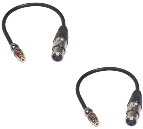 Abaodam 2pcs Rca Female to Xlr Female Converter Adapter Audio Connect Cable for Speaker Amplifier Microphone Setup