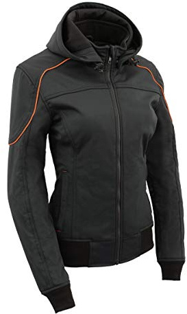 Milwaukee Leather Women's Textile Motorcycle Riders Jacket with Hoodie - Year Round Wear - Large - Large