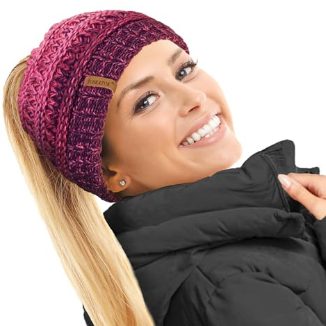 TOSKATOK Damen Thermo-Mütze mit Teddy-Fleece gefüttert