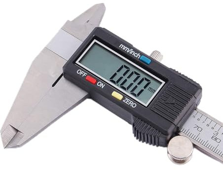 Pie de Rey Digital de 0,200 Mm, Acero Inoxidable, Pantalla LCD Grande, Medición Precisa, Mecanismo de Bloqueo, Práctica Tabla de Conversión Incluida, Ideal para Aplicaciones