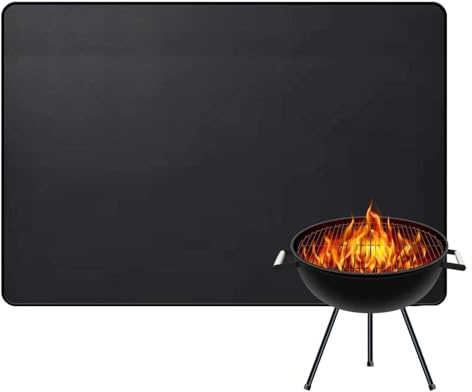 Alfombra de chimenea resistente al fuego, protección del suelo, alfombrilla de parrilla para estufa de leña, alfombrilla protectora resistente al fuego para cubiertas, césped, patios, suelos de garaje