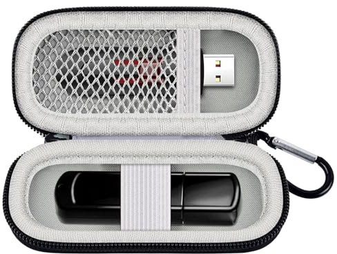 casmilee USB Stick Tasche für SanDisk/für Samsung/für Kingston, Nur Tasche | Flash Drive Organizer für 2 Laufwerke, Netztasche, Elastikband und Karabiner, für Schüler, Studenten, Büro, Reisen, Schwarz
