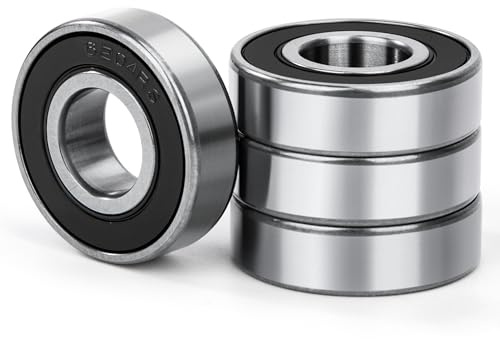 4 Stück 6204-2RS Kugellager 20x47x14mm Doppelt Geschützte Rillenkugellager Chromstahl und Vorgeschmiert, 6204RS Kugellager mit Doppeldichtung, für DIY, Drehbänke, Motoren, 3D-Drucker