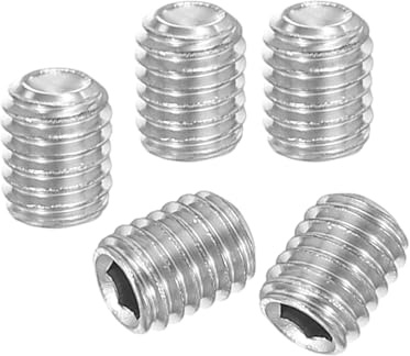 PATIKIL 50 Pcs Hex Socket Grub Screw, M5x6mm Flat Point Grub Bolt 304 Stainless Steel Head Socket Set Screws for Door Handles Light Fixture Repair