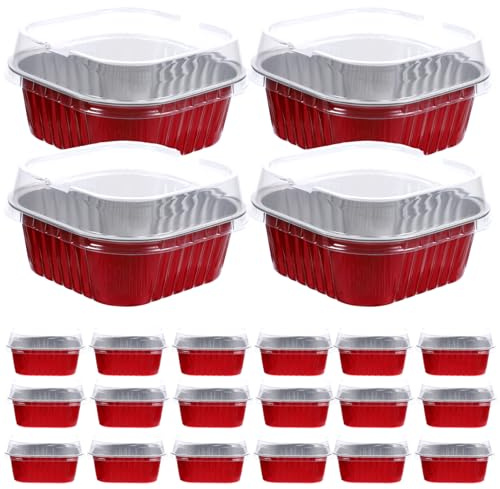 Zerodeko 40sets Stampi Per Dolci in Alluminio Scatola Per Torta Teglie Resistenti Al Calore Contenitori Per Alimenti Spessi Per Barbecue e Cottura Al Forno Facile Da Impilare e Riporre