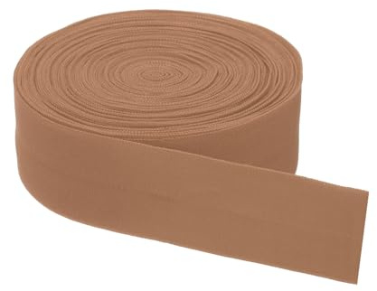 PATIKIL Einfach, gefaltetes Schrägband, 30 mm breit, Baumwollband, Einfassband für Heimwerker, Handwerk, Kleidung, Nähen, Nähen, Paspeln, Quilten, Braun