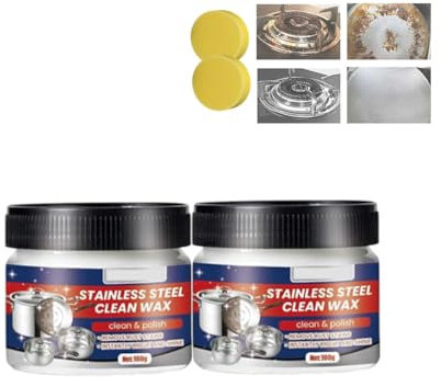 Pâte nettoyante pour ustensiles de cuisine en acier inoxydable, pâte nettoyante nanotechnologique magique pour casseroles et poêles (2PCS)