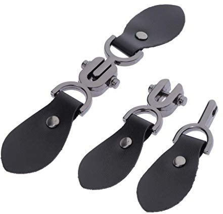 Knebelknöpfe aus PU-Leder, zum Nähen von Kleidung, Mantel, Schwarz, 2 Stück