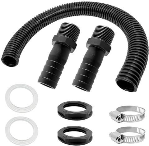 Kit de colectores para Agua de Lluvia, Conector para el Agua de la Bajera, Conector para Cisterna con Goma y Junta, para barriles de Agua de Lluvia, cisternas (B)