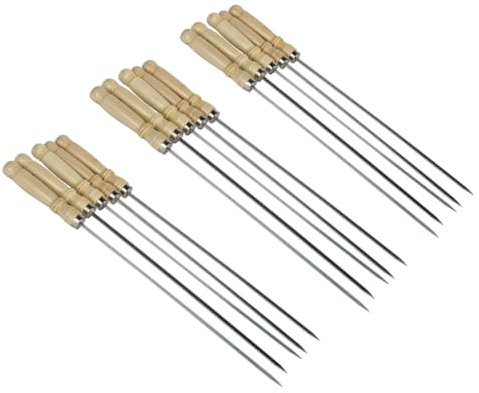 BESPORTBLE Lot De 25 Brochettes à Griller En Acier Inoxydable Manche En Bbq Camping Grillades Intérieures 45 Cm Réutilisables Design Plat Cuisson Uniforme Poignée Confortable