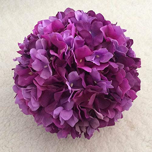 DFGHNBVC Lot De 4 Fleurs Artificielles Séchées, Diamètre Intérieur 15 Cm, Diamètre Extérieur 25 Cm, Cresson, Hortensia, Boule De Fleurs pour Mariage, Décoration De Bouquet De Mariée, Violet