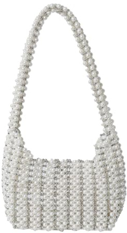Faletony Luxuriöse Perlentasche Perle Geldbörse Perlen Clutch Perle Tasche Handtaschen Crossbody Tasche für Frauen und Mädchen Hochzeit Braut Abend Clutch Handtasche für Parteien Prom