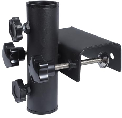 SXRQ Heavy Duty Sunshade Clamp Parasol Bracket For Balcony Railings Deck Posts Tools Freely Installation Deck Umbrella Holder Iron SunShade Bracket