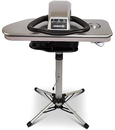 Speedypress SteamRise 8000 Presse à Repasser Vapeur Haute Performance | Surface de Pressage 81 cm | Technologie Vapeur Bottom-Up | Fer Inclus + Filtre Anti-Calcaire | Avec Support | 2200S | Argent