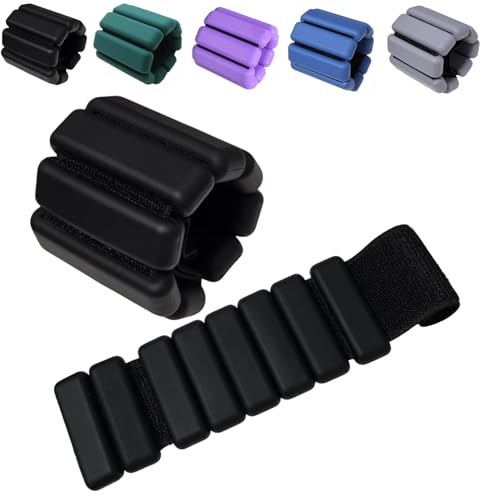 Ankle Weights 2 lbs, Adjustable Ankle Weights for Women and Men, Leg Weights with Soft Neoprene Material for Home Gym, Running, Yoga, Exercise, and Strength Training – Set of 2 (Black)